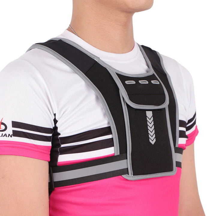 Reflective Running Vest Chest Bag with Large Phone Pocket