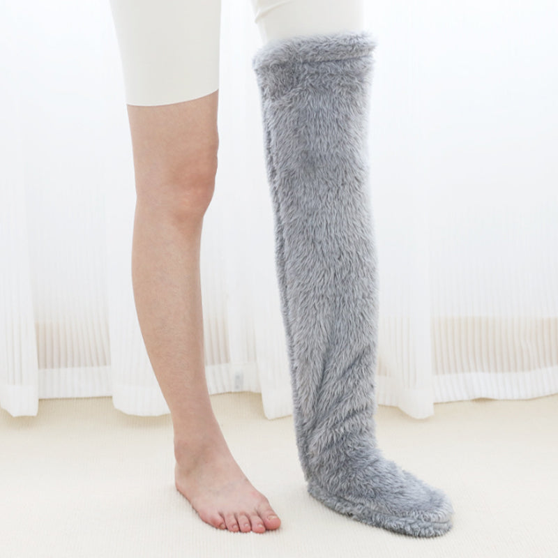 Fluffy Footless Leg Warmer Socks for Knees and Thighs