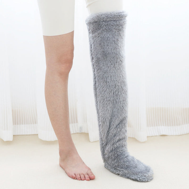Fluffy Footless Leg Warmer Socks for Knees and Thighs