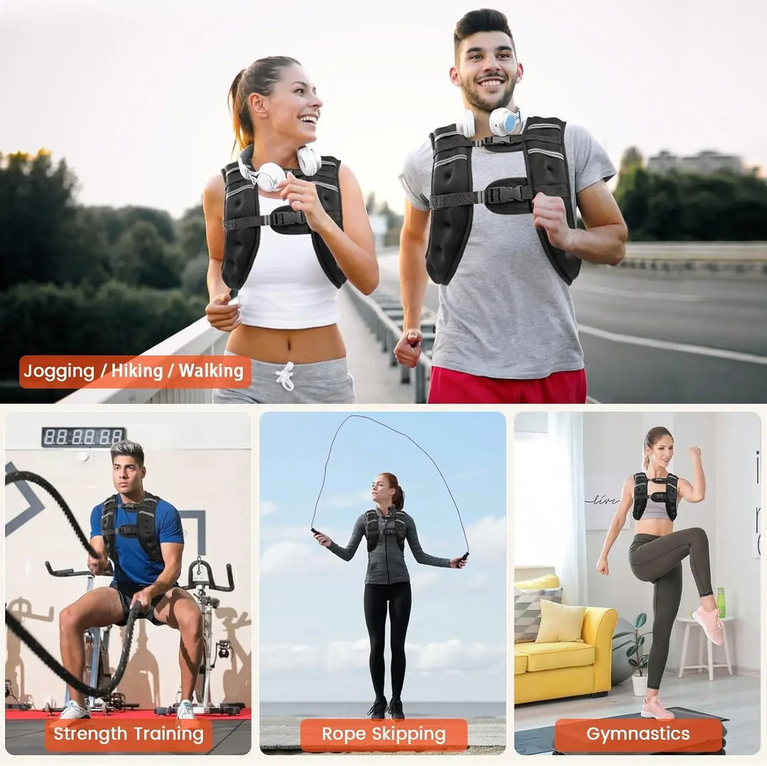 Adjustable Weighted Vest with Reflective Stripes and Iron Sand