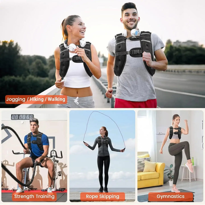 Adjustable Weighted Vest with Reflective Stripes and Iron Sand