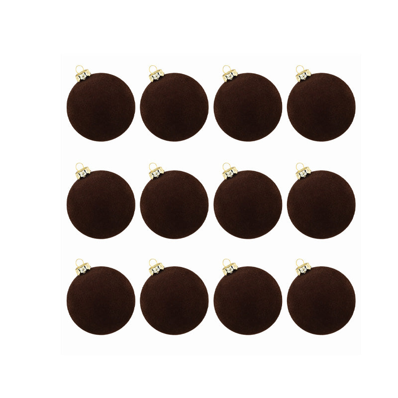 Velvet Christmas Baubles Set of 12 with Soft Matte Finish
