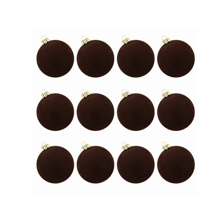 Velvet Christmas Baubles Set of 12 with Soft Matte Finish