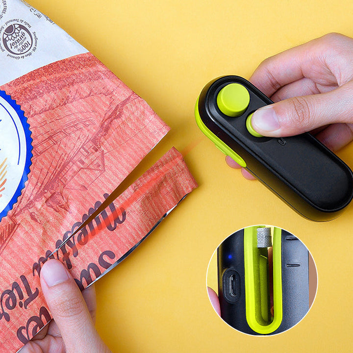 Rechargeable Mini Bag Sealer with Built-In Cutter