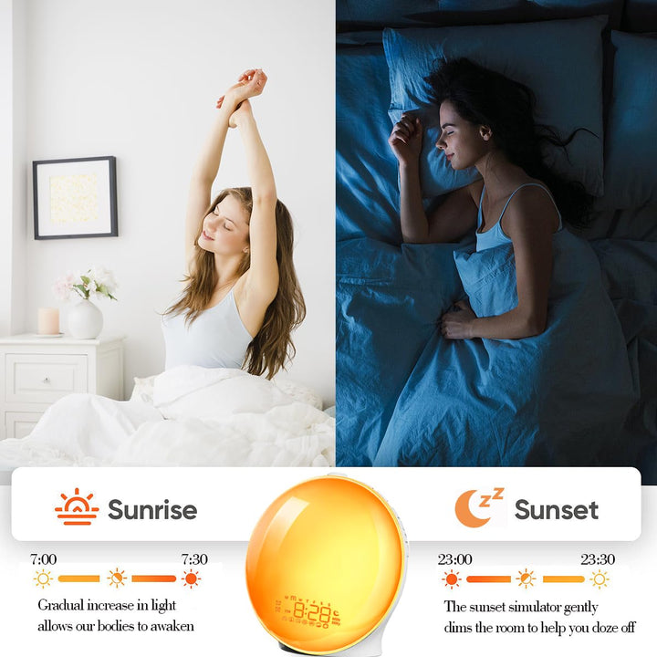 Sunrise Alarm Clock with Wake-Up Light and Nature Sounds