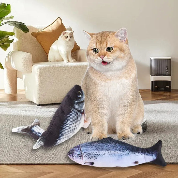Harwelton™ Flopping Fish Cat Toy, Rechargeable via USB with Lifelike Wiggle