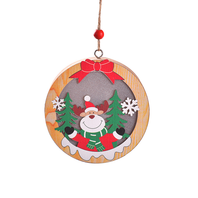 Wooden Christmas Light Box Ornament in Round or Star Shape