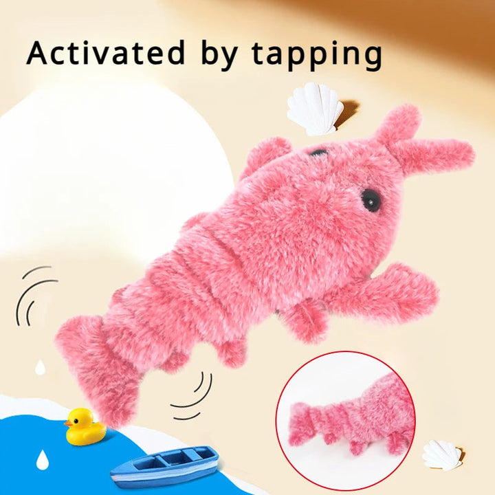 Wriggling Shrimp Pet Toy, Plush and USB Rechargeable