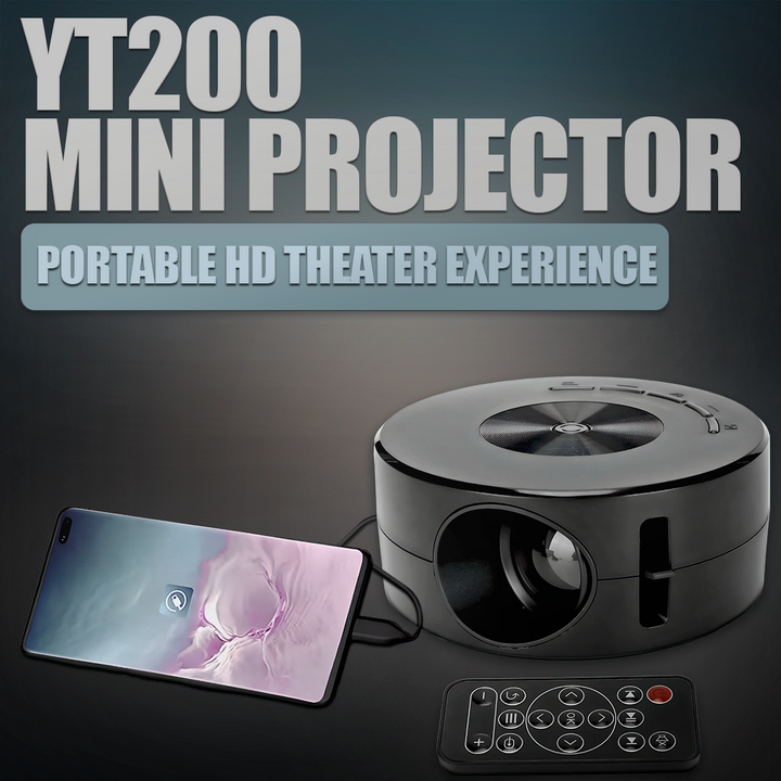 Mini Portable Projector with 1080P Support and Power Bank Use