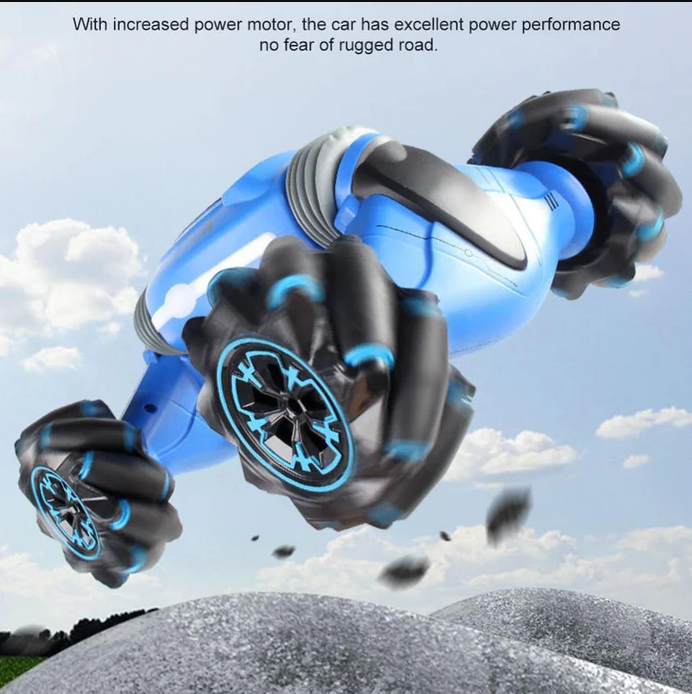Gesture Controlled Stunt Car with 360° Flips and Lights