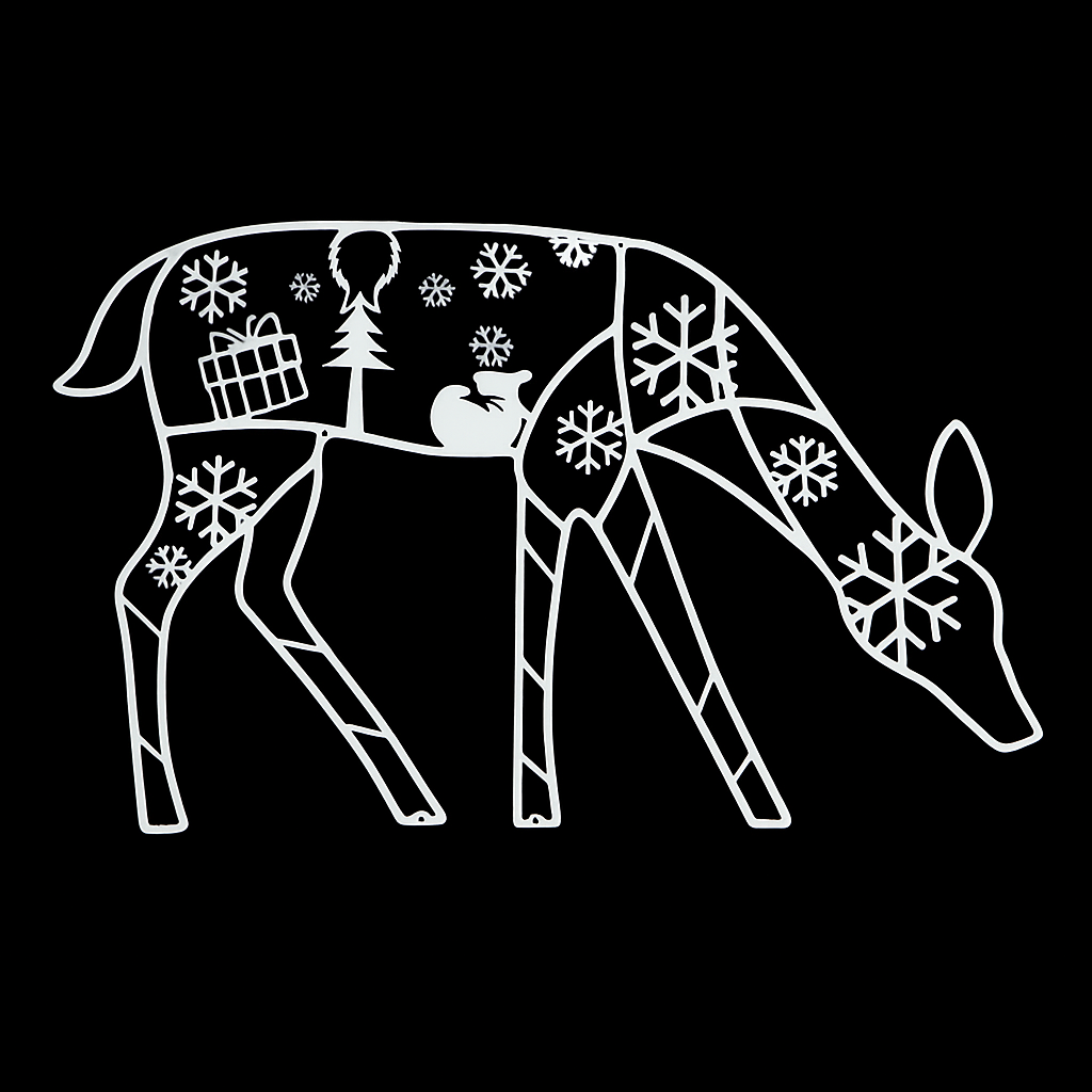 Large Light-Up Acrylic Reindeer Figure with 240 LEDs and Timer