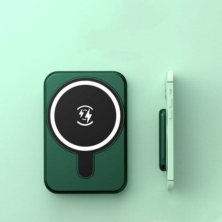 Magnetic mini power bank on phone