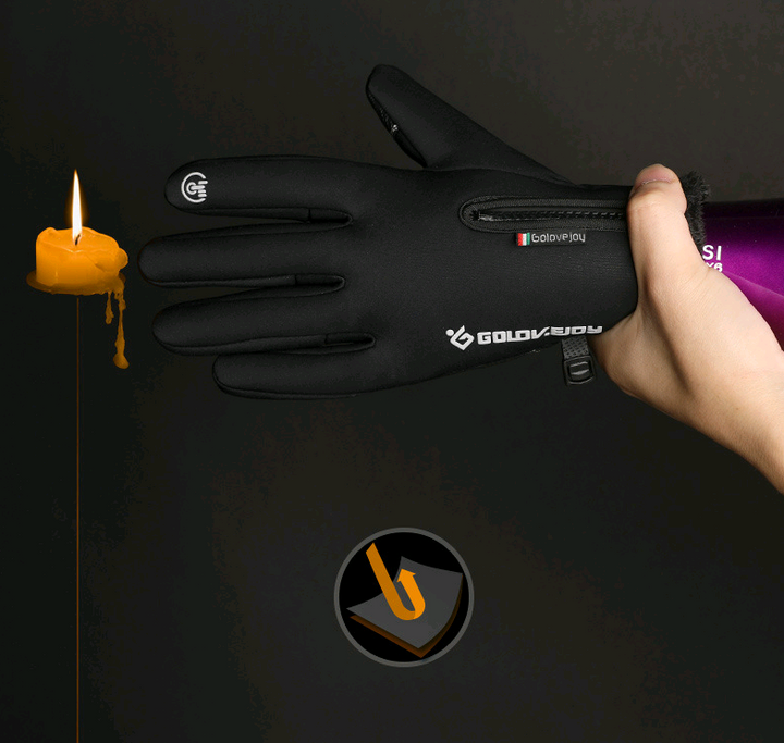 Fleece Thermal Gloves with Zip Cuff and Touchscreen Tips