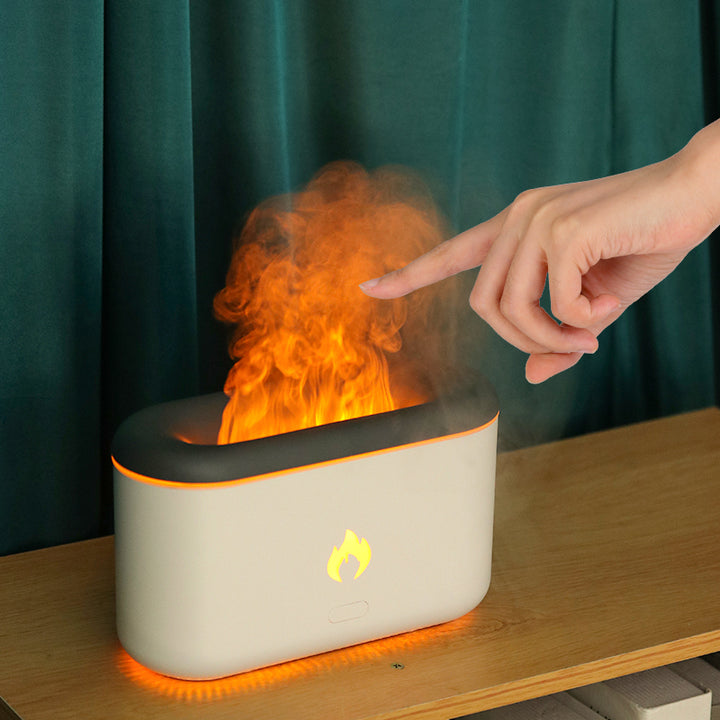 3D Flame Humidifier 300ml, Ultrasonic Aroma Diffuser With Type-C