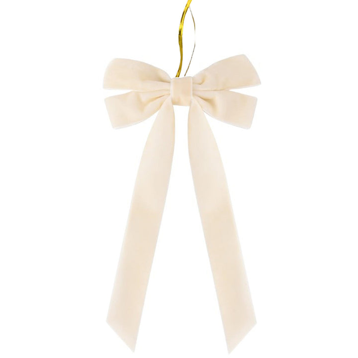 Red velvet Christmas bow with gold cord