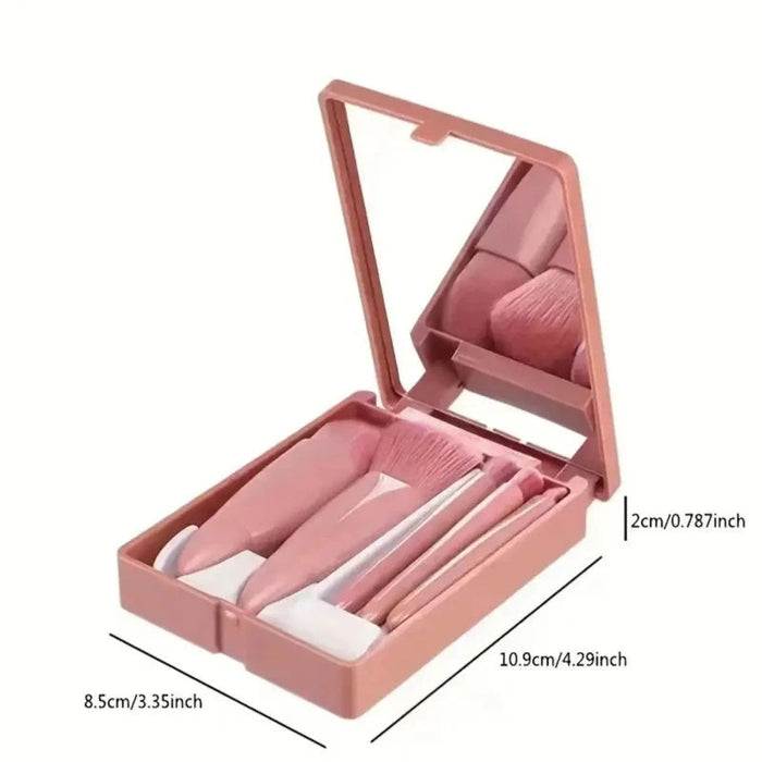 Harwelton™ Mini Make-Up Brush Set with Mirror in a Compact Case