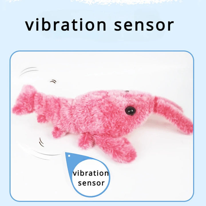 Wriggling Shrimp Pet Toy, Plush and USB Rechargeable