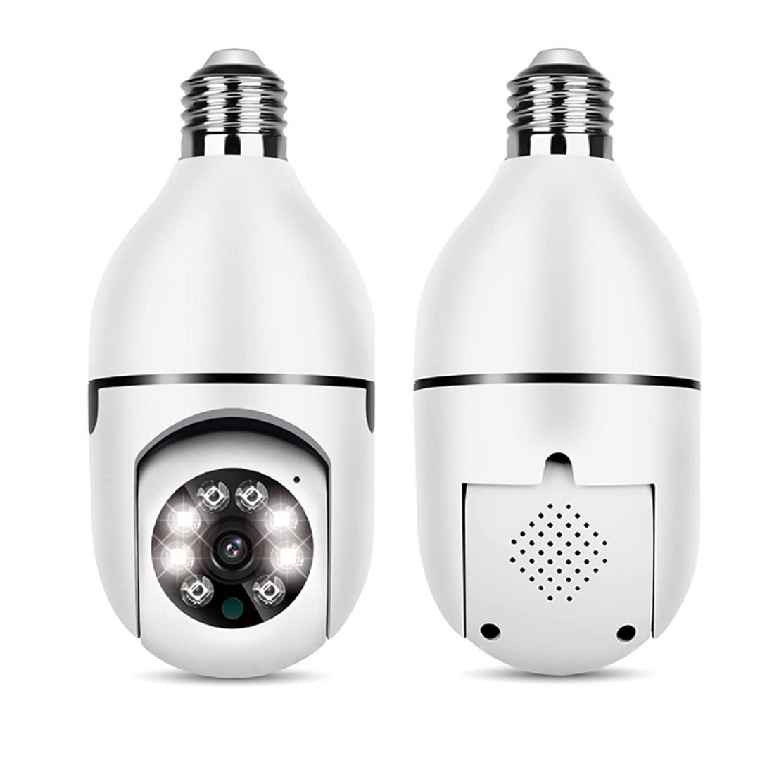 Light Bulb Security Camera with 360° View and Night Vision