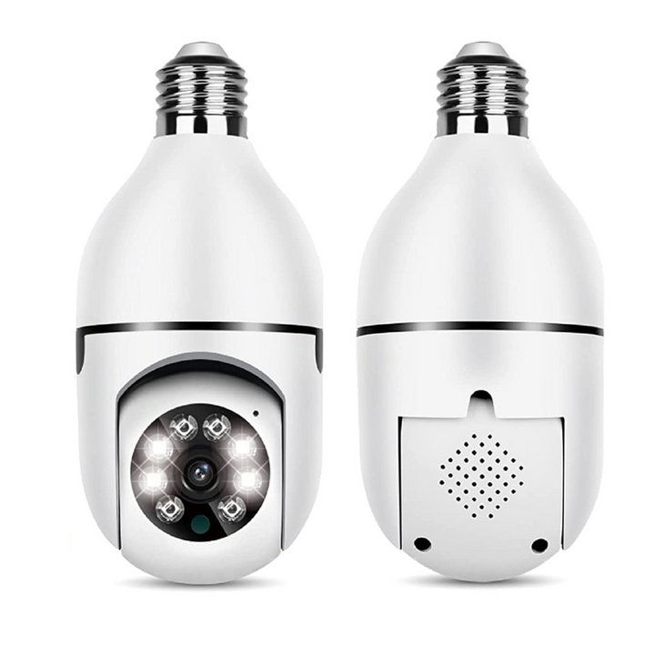 Light Bulb Security Camera with 360° View and Night Vision