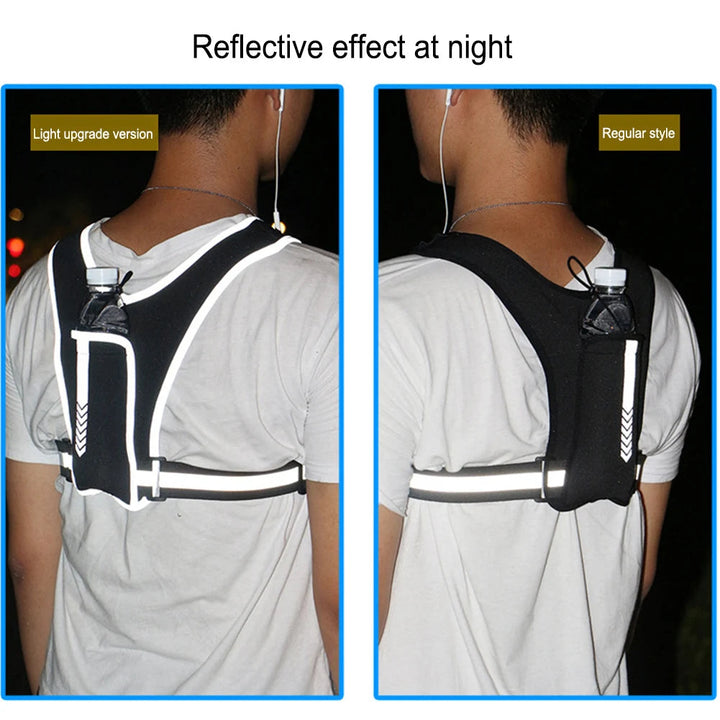 Reflective Running Vest Chest Bag with Large Phone Pocket