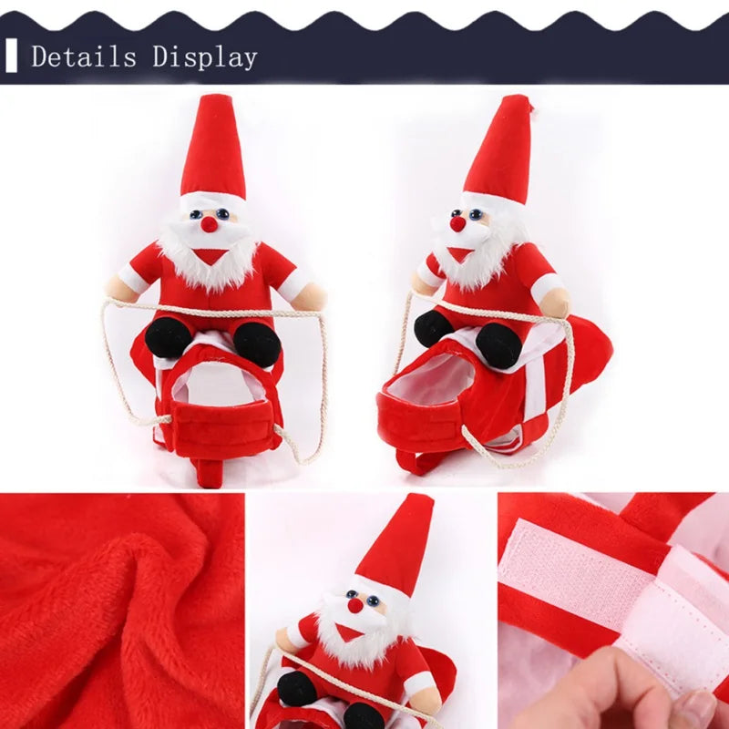 Harwelton™ Santa Riding Dog Christmas Costume with Adjustable Straps