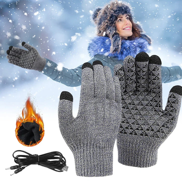 Harwelton™ USB Heated Knit Gloves with Touchscreen and Grip