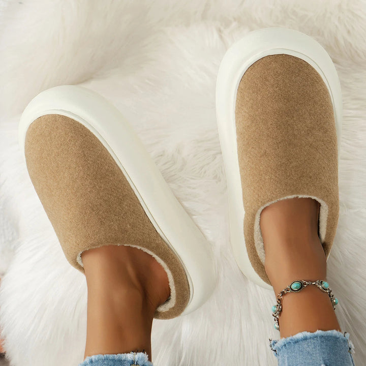 Plush Winter Slippers for Women with Anti-Slip Sole