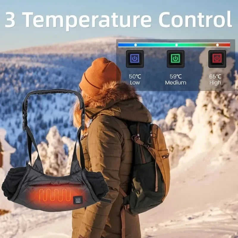 Heated Hand Muff with 3 Heat Settings and Shoulder Strap – Harwelton™