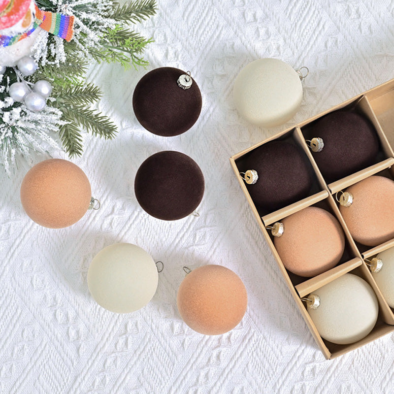 Velvet Christmas Baubles Set of 12 with Soft Matte Finish