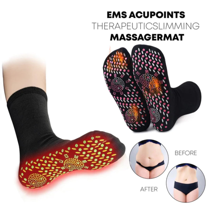 Harwelton™ Self-Warming Tourmaline Socks with Massage Texture, 2 Pairs