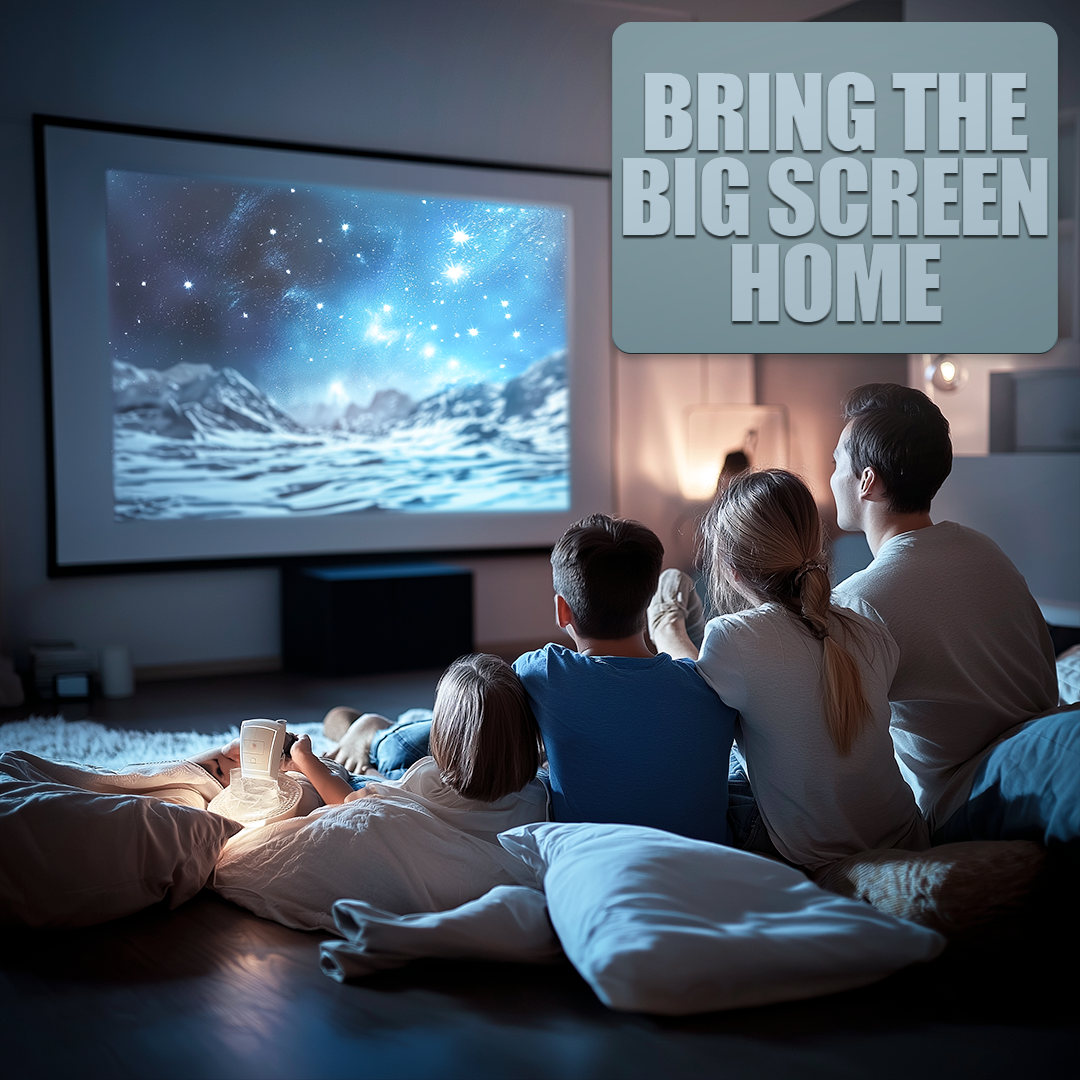 Mini Portable Projector with 1080P Support and Power Bank Use