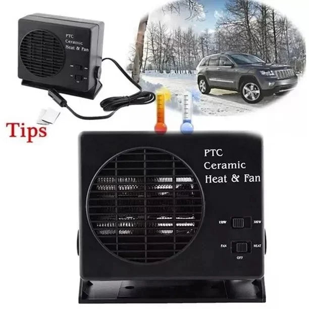 Harwelton™ 12V Ceramic Car Fan Heater with Auto Thermostat