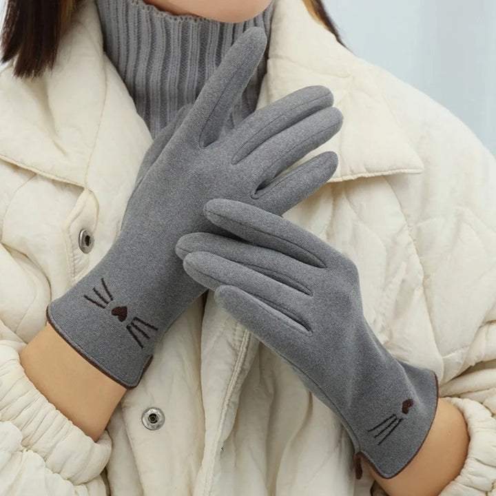 Cute Cat Touchscreen Winter Gloves for Women