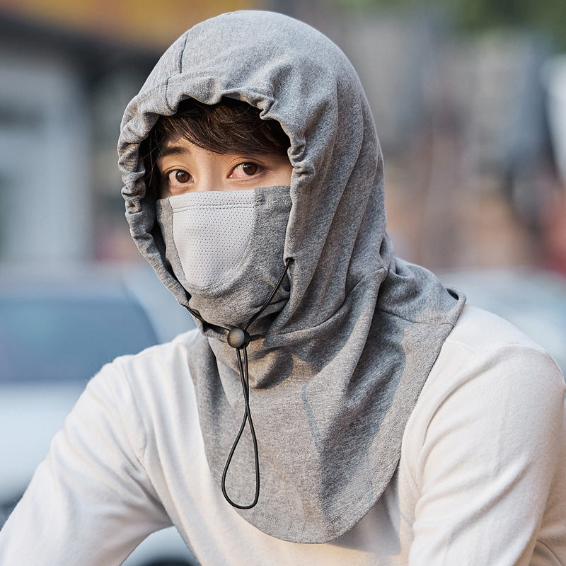 Hooded Cycling Face Mask with Built-In Neck Warmer