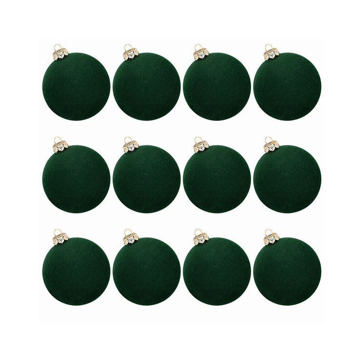 Velvet Christmas Baubles Set of 12 with Soft Matte Finish