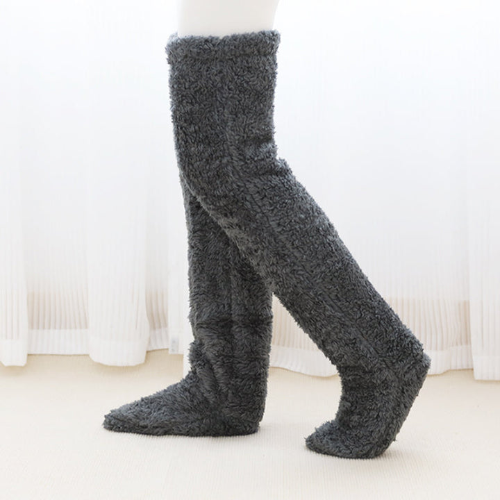 Fluffy Footless Leg Warmer Socks for Knees and Thighs