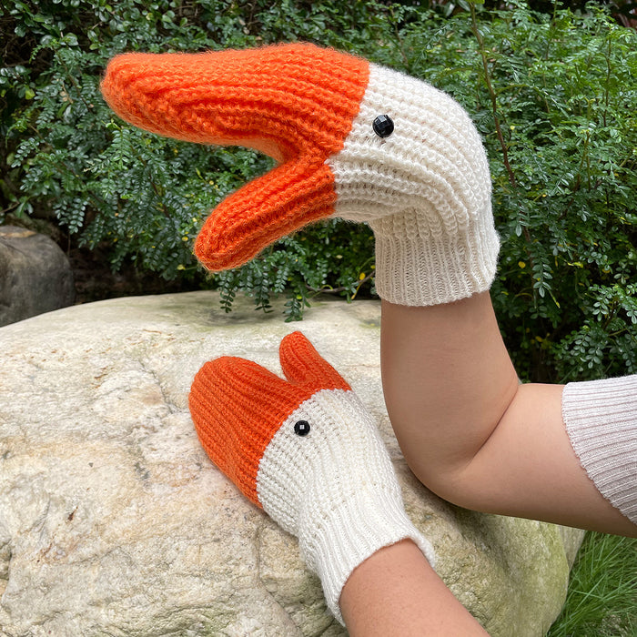 Harwelton Funny Knitted Goose Mittens, Short or Long