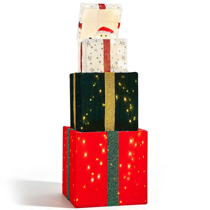 Animated three-tier gift box decoration