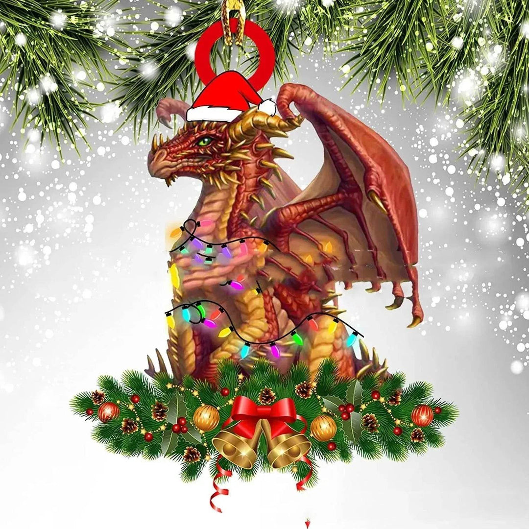Acrylic Dinosaur Dragon Egg Christmas Tree Ornament – 8 cm