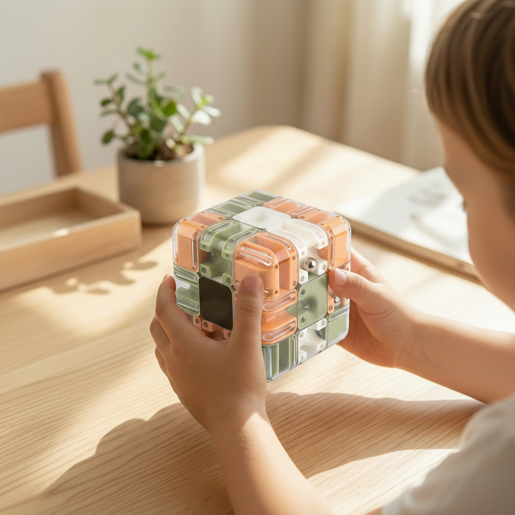 3D Maze Puzzle Cube with Metal Ball and Multi-Layer Labyrinth