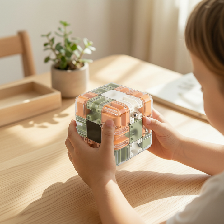 3D Maze Puzzle Cube with Metal Ball and Multi-Layer Labyrinth