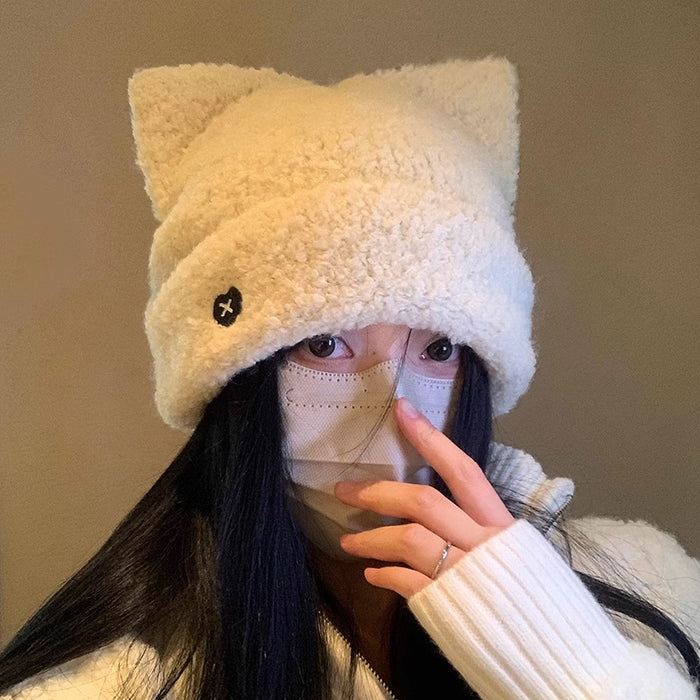 Harwelton Fluffy Teddy Fleece Beanie with Cat Ears
