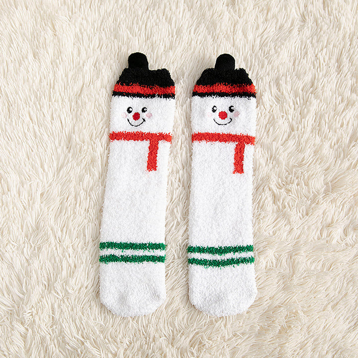 Kids fluffy reindeer Christmas socks