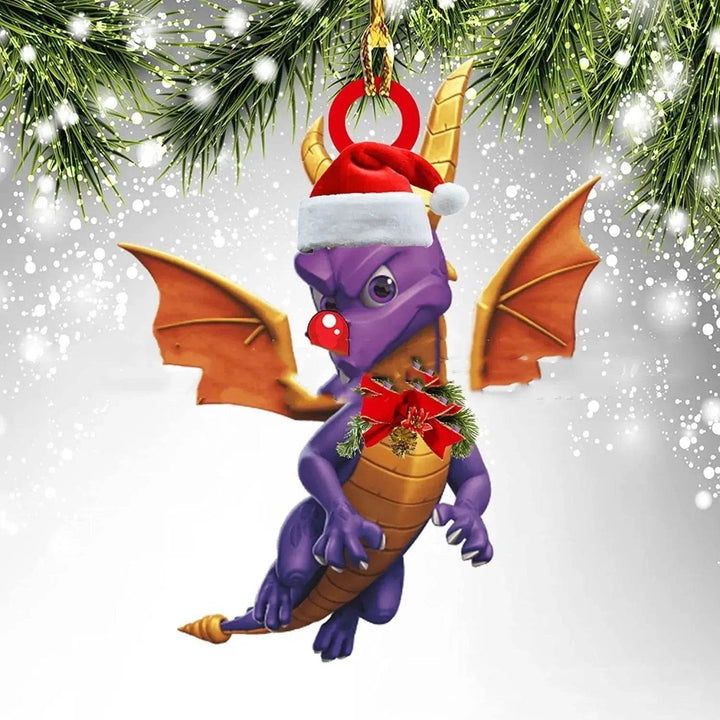 Acrylic Dinosaur Dragon Egg Christmas Tree Ornament – 8 cm