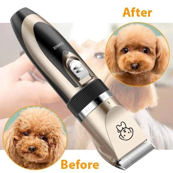 Quiet Cordless Pet Grooming Clippers with 4 Guide Combs