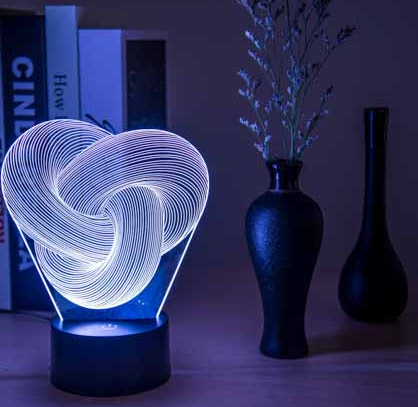 Harwelton Twisted knot 3D illusion acrylic lamp