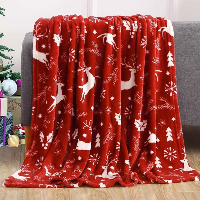 Harwelton Christmas flannel throw with festive prints