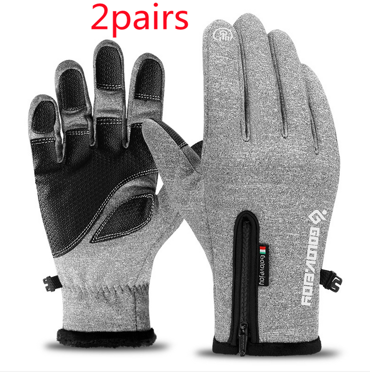 Fleece Thermal Gloves with Zip Cuff and Touchscreen Tips