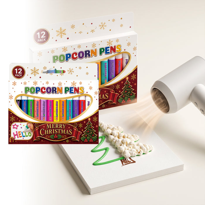 Harwelton Christmas Puffy Paint Pens, Set of 12 Colours