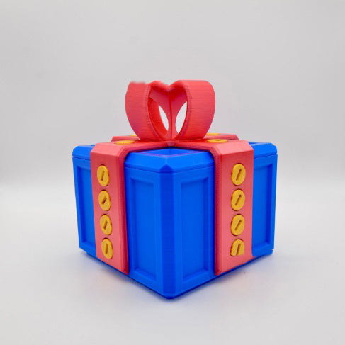 Harwelton 3D-printed prank gift box sealed with screws